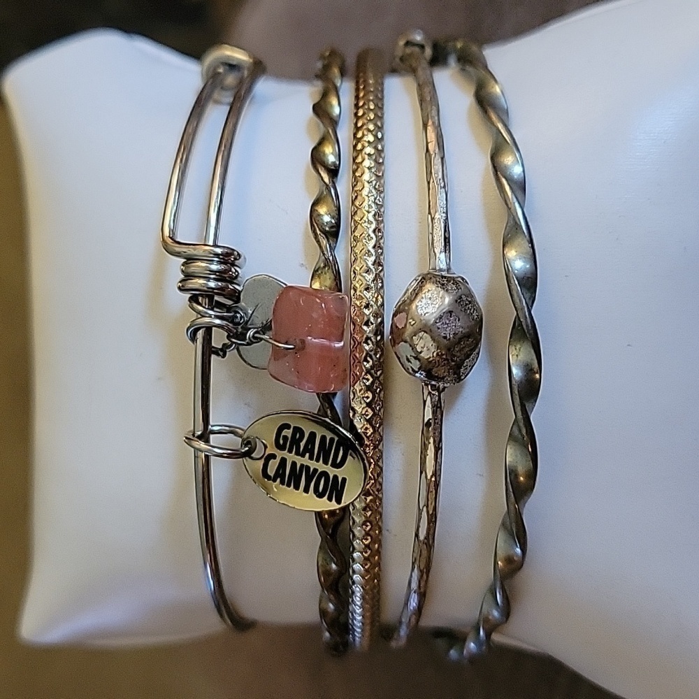 Assorted Metal Bangle Bracelets - image 2